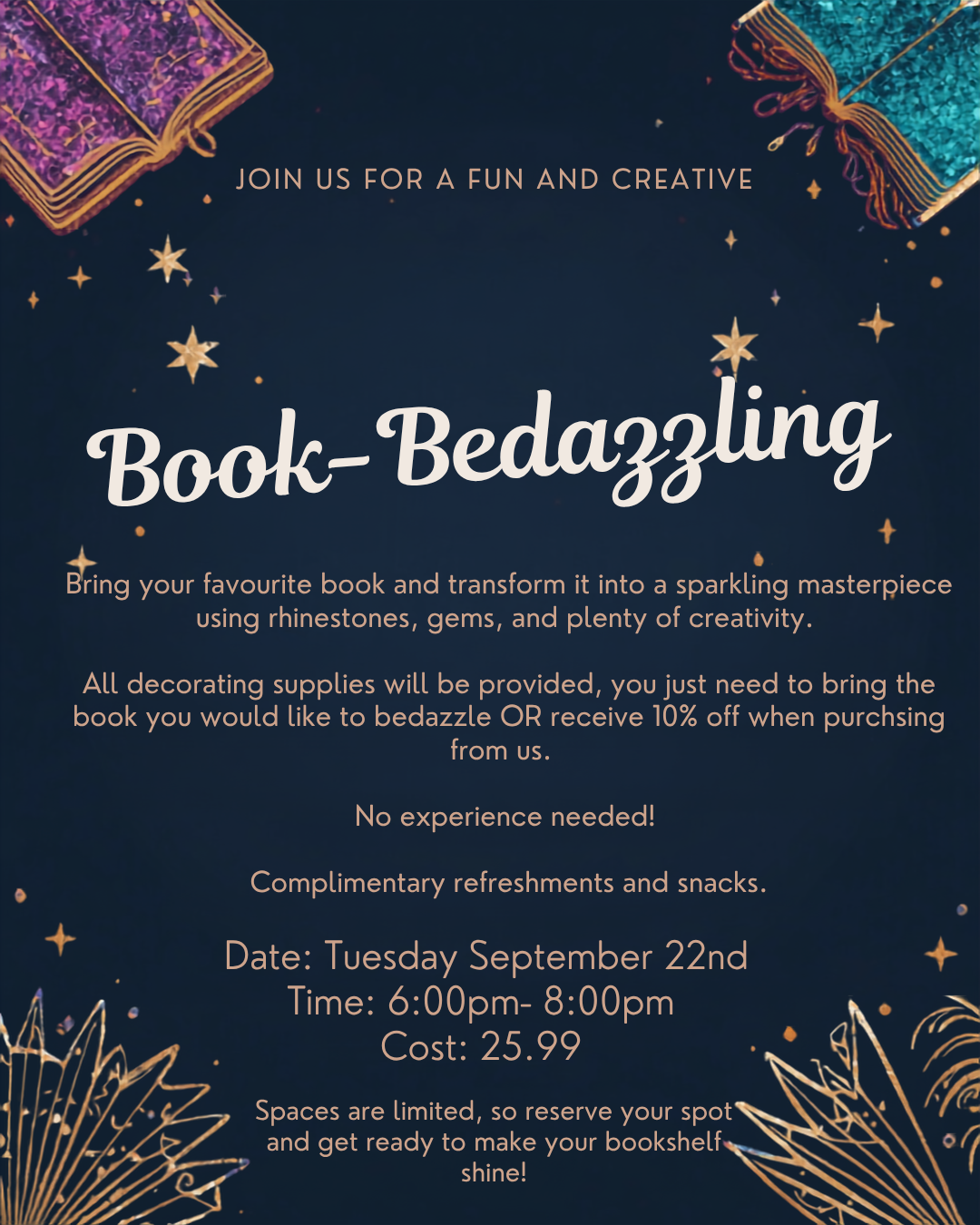Book Bedazzling at Forbidden Chapters