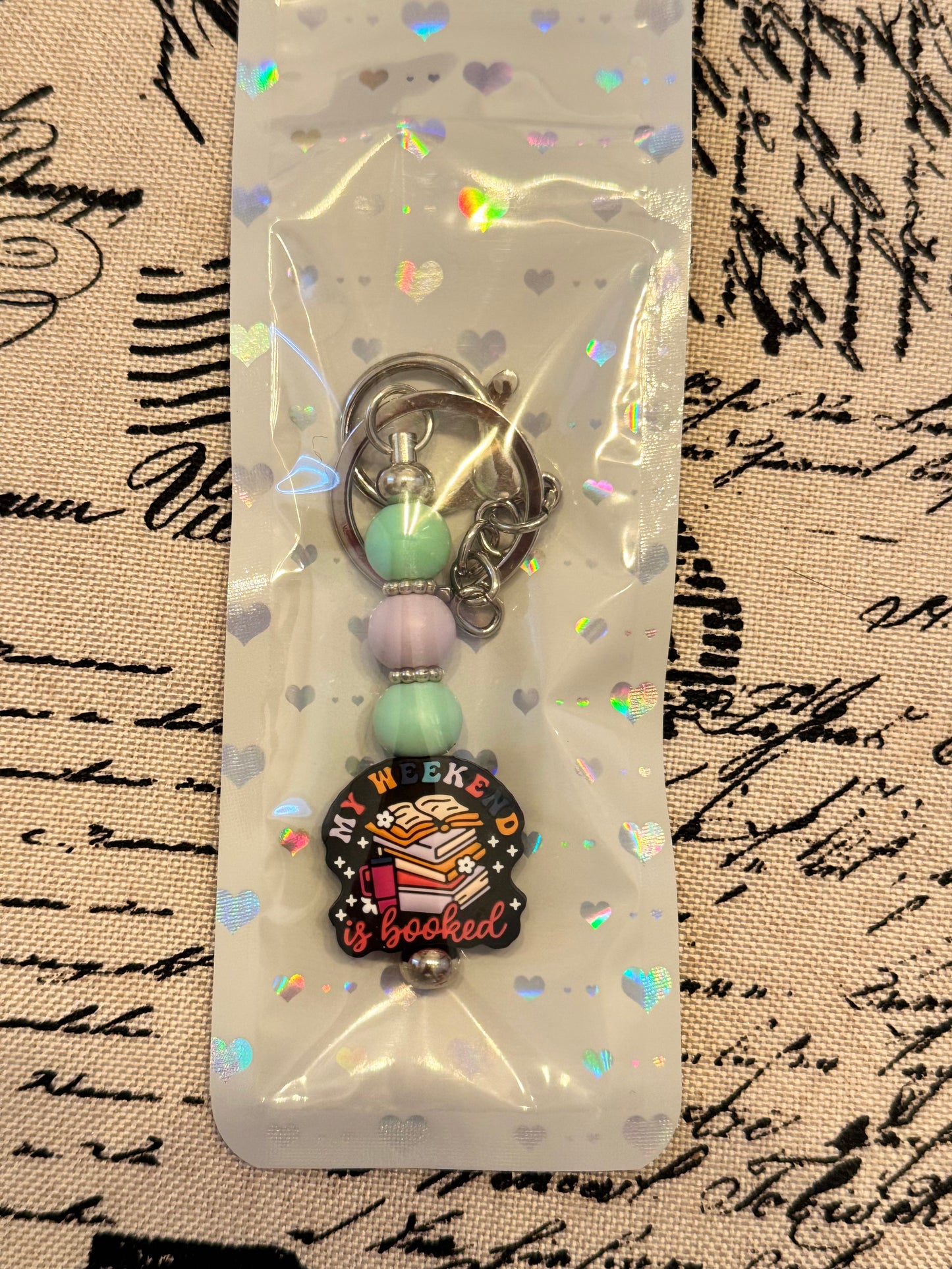 My Weekend Is Booked – Bookish Keychain