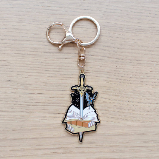 Fantasy Reader Enamel Keychain