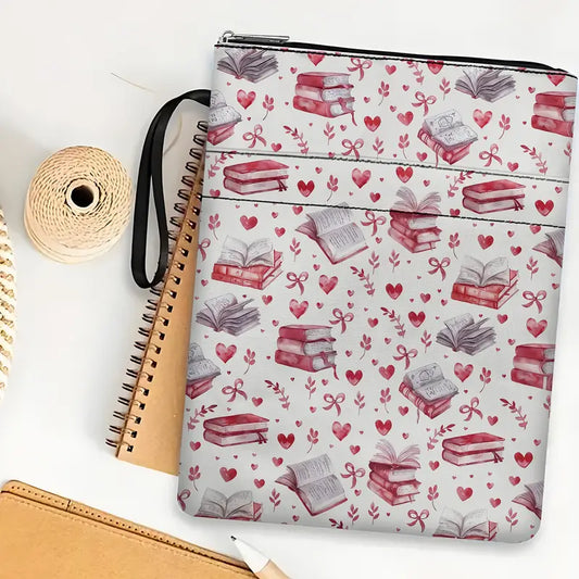 “Bookworm Romance” Bookish Zipper Pouch