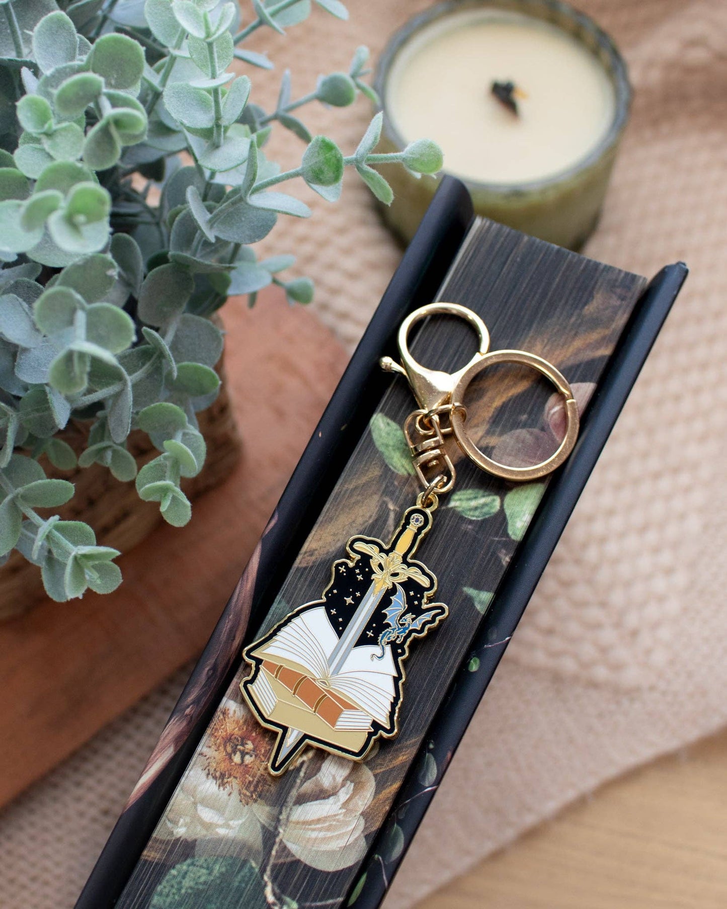 Fantasy Reader Enamel Keychain