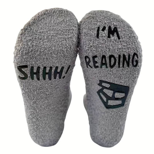 “Shhh! I’m Reading” Cozy Book Lover Socks