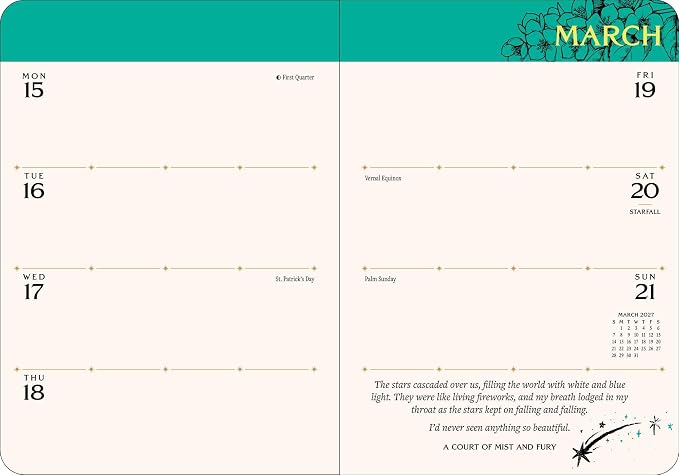 A Court of Thorns and Roses 2027 Monthly/Weekly Planner Calendar