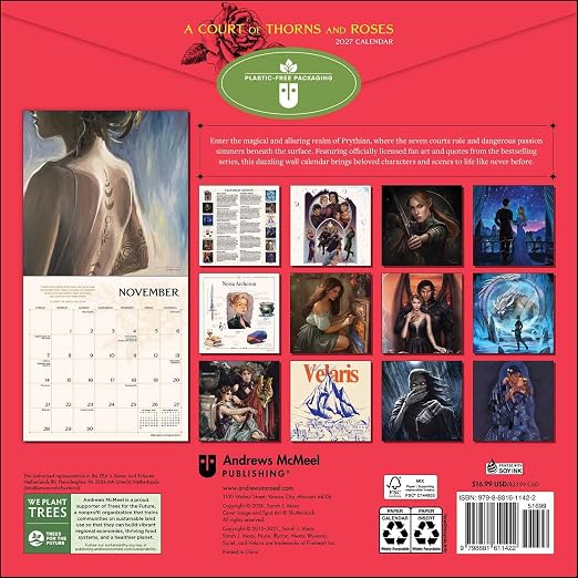 A Court of Thorns and Roses Officially Licensed Fan Art 2027 Wall Calendar