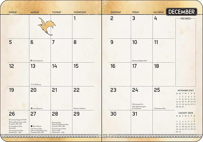 Fourth Wing 2027 Monthly/Weekly 12-Month Planner Calendar