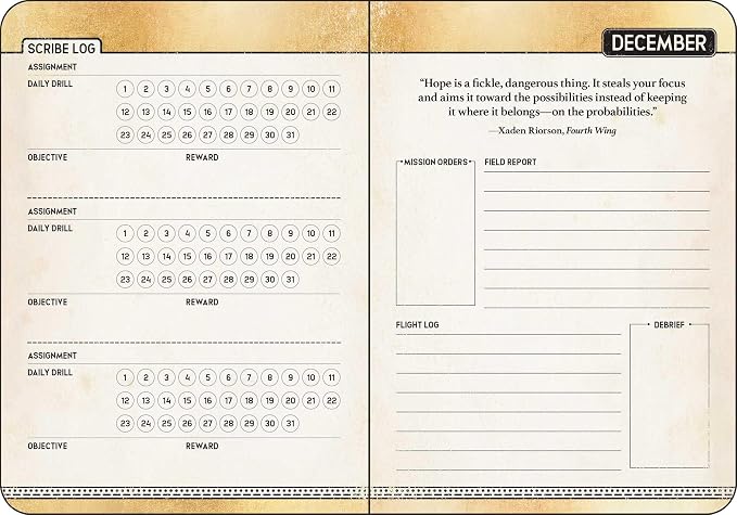 Fourth Wing 2027 Monthly/Weekly 12-Month Planner Calendar