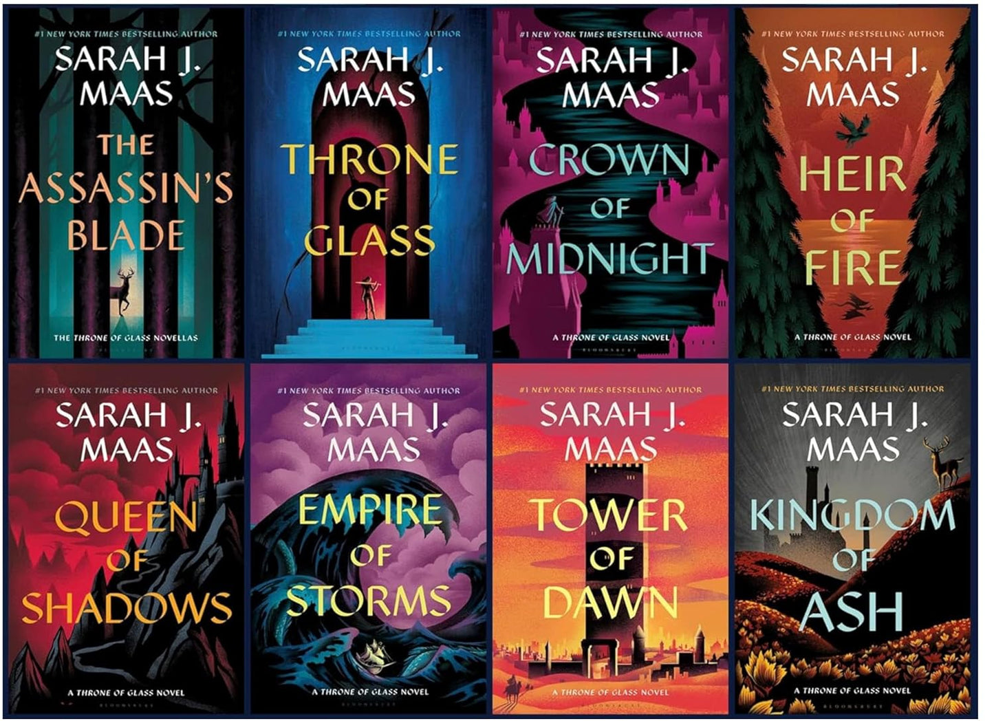 The Throne of Glass Series Books 1 - 8 Set by Sarah J Maas
