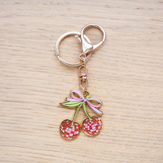 Disco Cherries  Enamel Keychain