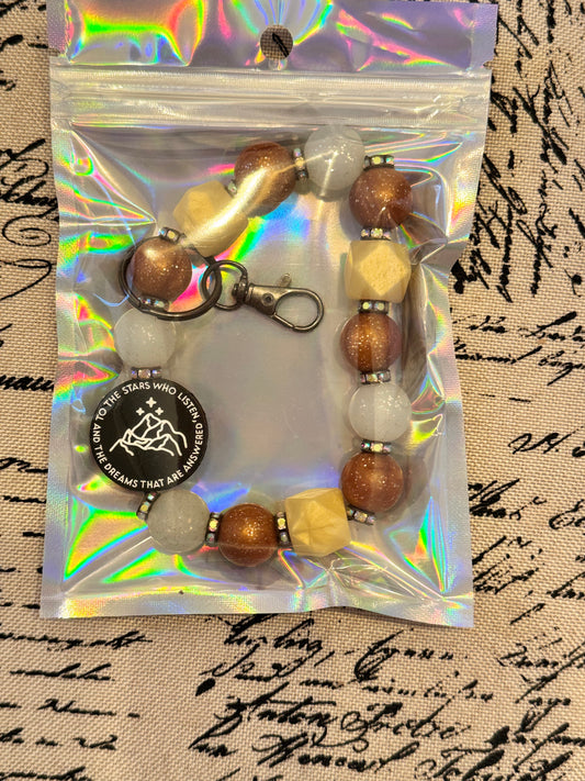To the Stars Who Listen – Beaded Wristlet Keychain