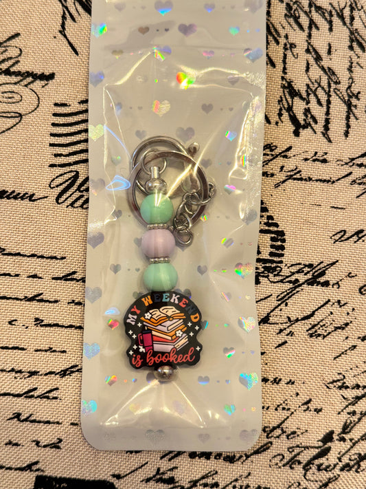 My Weekend Is Booked – Bookish Keychain