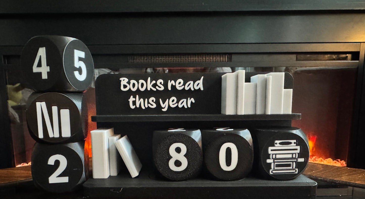 Large Books Read This Year Counter | 3D Printed Reading Tracker
